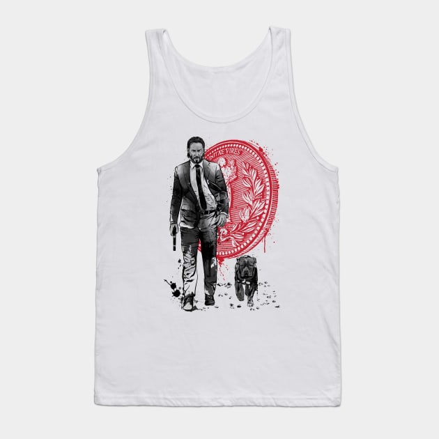 Lone Hitman and Cub Tank Top by DrMonekers